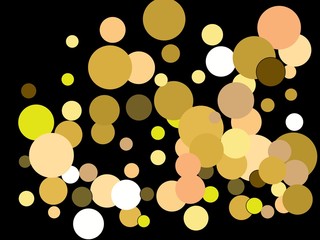 Colorful confetti circles falling.