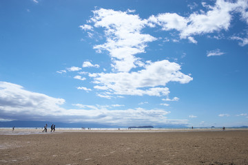 It is the Titibugahama beach on the Japanese coast that is famous for its beautiful scenery - obrazy, fototapety, plakaty