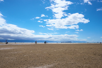 It is the Titibugahama beach on the Japanese coast that is famous for its beautiful scenery - obrazy, fototapety, plakaty