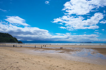 Fototapeta na wymiar It is the Titibugahama beach on the Japanese coast that is famous for its beautiful scenery