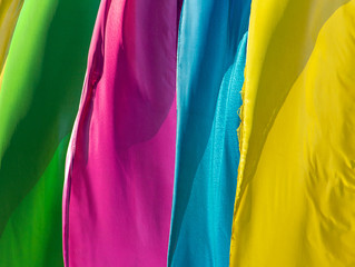 Multi-colored flags as an abstract background