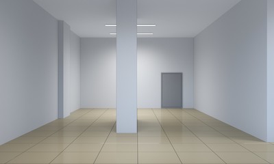 empty pavilion, interior visualization, 3D illustration