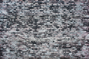 Beautiful brick black and white bright wall. Texture, background