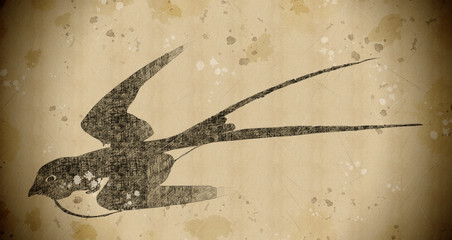 浮世絵　つばめ　その1　vintage