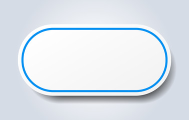 blank sign. blank rounded blue sticker. blank