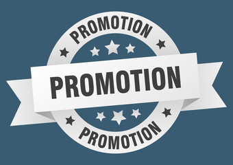 promotion ribbon. promotion round white sign. promotion