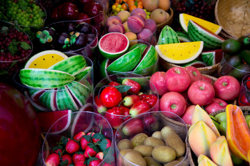 Assortment of fruits plastic