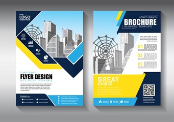 Brochure design, cover modern layout, annual report, poster, flyer in A4 with colorful triangles, geometric shapes for tech, science, market with light background