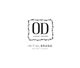 O D OD Beauty vector initial logo, handwriting logo of initial signature, wedding, fashion, jewerly, boutique, floral and botanical with creative template for any company or business.