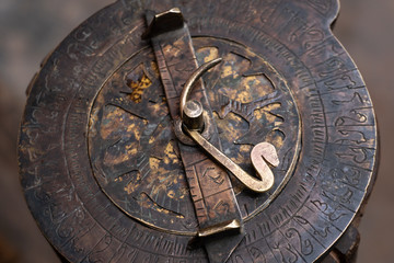 Astrolabe - an ancient compass tool made by desert Berber people in Maghreb