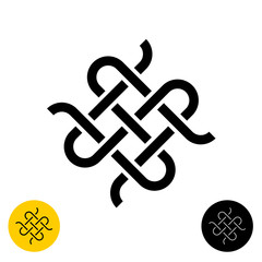  Weave knots celtic style logo. Intersected textile woven lines symbol. Adjustable line width. - 294000520