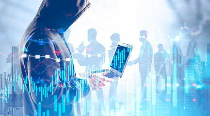 Hacker stealing banking data, cyber security © ImageFlow