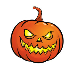 Halloween Pumpkin Jack O isolated on white background, vector illustration