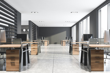 Gray consulting company open space office