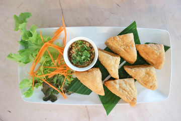 deep fried tofu with dip