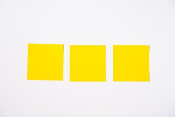 Sticky notes against white background, copy space for text