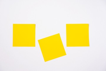 Sticky notes against white background, copy space for text