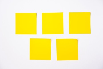 Sticky notes against white background, copy space for text