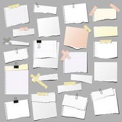 set of note papers, isolated