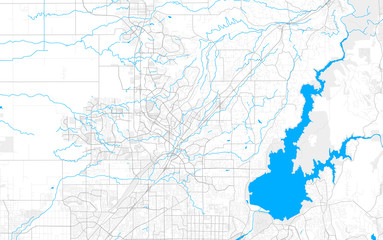 Fototapeta premium Rich detailed vector map of Rocklin, California, USA