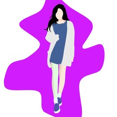 Obraz na płótnie Canvas vector flat style animation of women's fashion