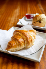 butter croissant on plate
