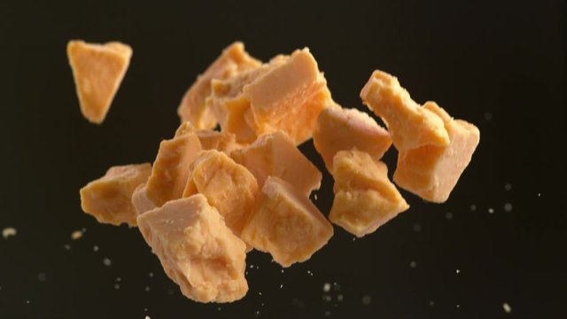 Cheddar cheese in super slow motion.  Shot on Phantom Flex 4K high speed camera. 