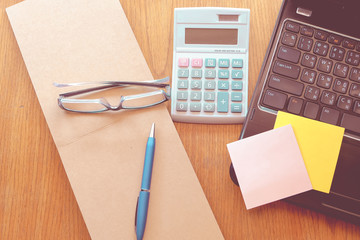 note paper with vintage colour style