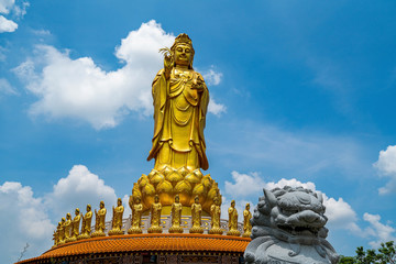 Statue of Bodhisattva Guan Yin Chinese Temple,Chinese Stone Lion