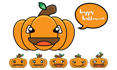 Fototapeta premium cartoon pumpkin in halloween concept