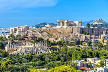 Gardinen Acropolis of Athens, Greece. Panorama of Greek ruins. Landscape of ancient Athens city with famous Parthenon. © scaliger