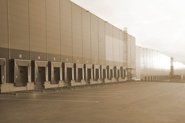 Modern warehouse complex. View of loading docks