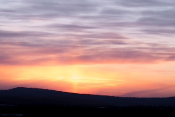 sunset color and beautiful clouds shapes