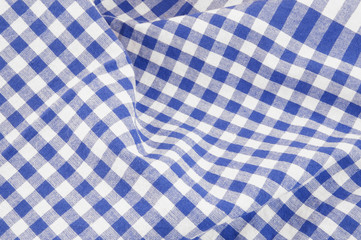 Blue and white checked tablecloth background