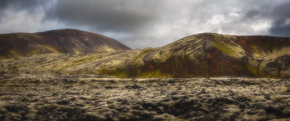 Volcanic Landscape at Reykjanesfolkvangur Reserve in Iceland