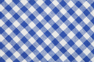 Blue and white checked tablecloth background