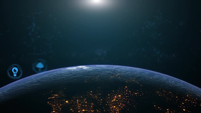 Earth green energy concept europe background