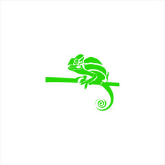 Green Chameleon logo design , vector ,  stock image