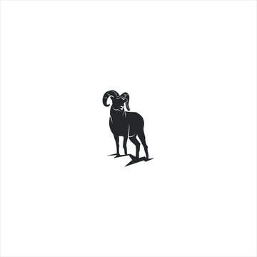 Mountain Goat Logo Simple Wildlife Animal Silhouette Vector