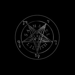 Wiccan symbol silver Sigil of Baphomet- Satanic god occult symbol