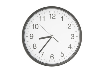 Round clock isolated on white background