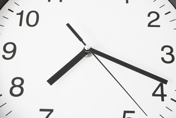Wall clock face close up