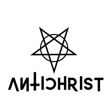 Inverted upside down Pentagram antichrist symbol	