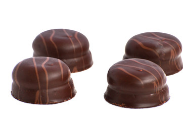 Chocolate candies isolated on white background,photo