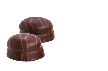 Chocolate candies isolated on white background,photo