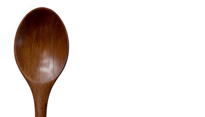 wooden spoon on white background