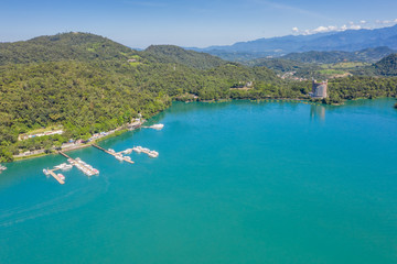 Obraz premium aerial view of famous Sun Moon Lake landscape