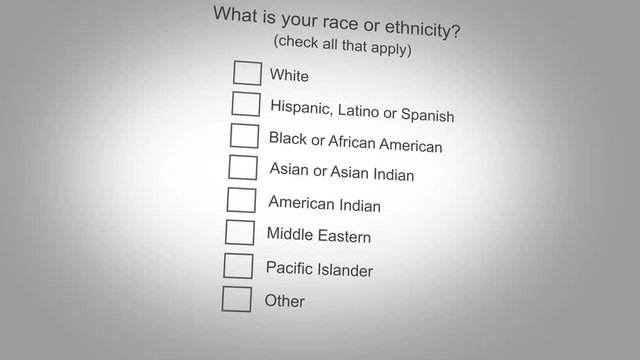 Ethnicity or Nationality selection option on website - list version
