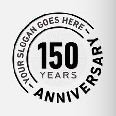 150 years anniversary logo template. One hundred and fifty years celebrating logotype. Vector and illustration.