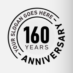160 years anniversary logo template. One hundred and sixty years celebrating logotype. Vector and illustration.